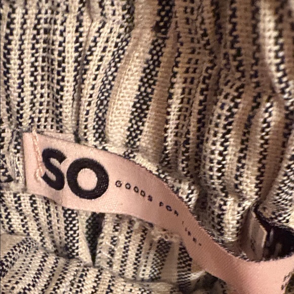 SO Black and White Striped Pants with Pink Accent - Picture 2 of 5